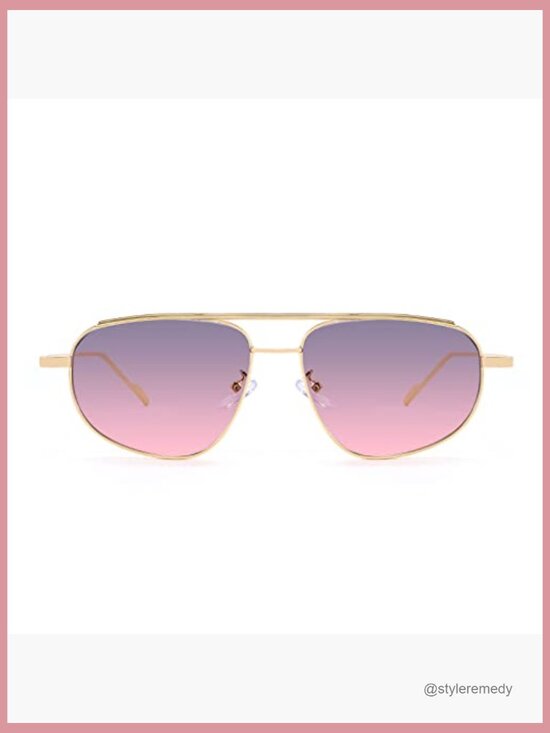 Metal Frame Retro Aviator Sunglasses Small Fit Vintage Oval Lens main image 6
